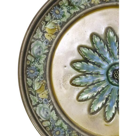Wedgwood England Antique Late 1800's Majolica Small Comport Floral Motifs-Rare - Picture 5 of 14
